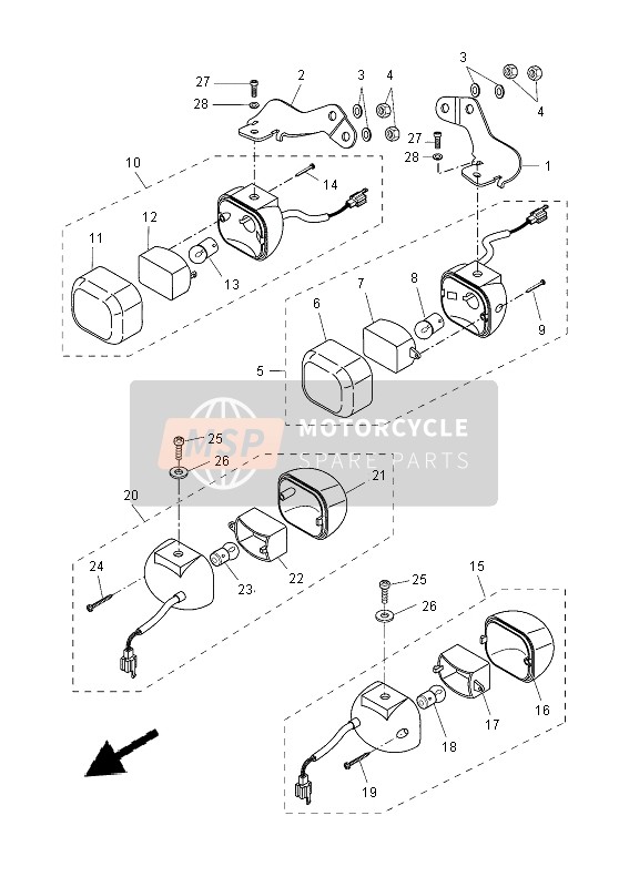 Yamaha EW50N 2013 BLINKLEUCHTE für ein 2013 Yamaha EW50N